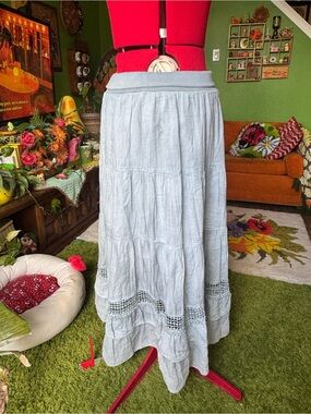 Vintage Suzy Shier Tiered Maxi Skirt
